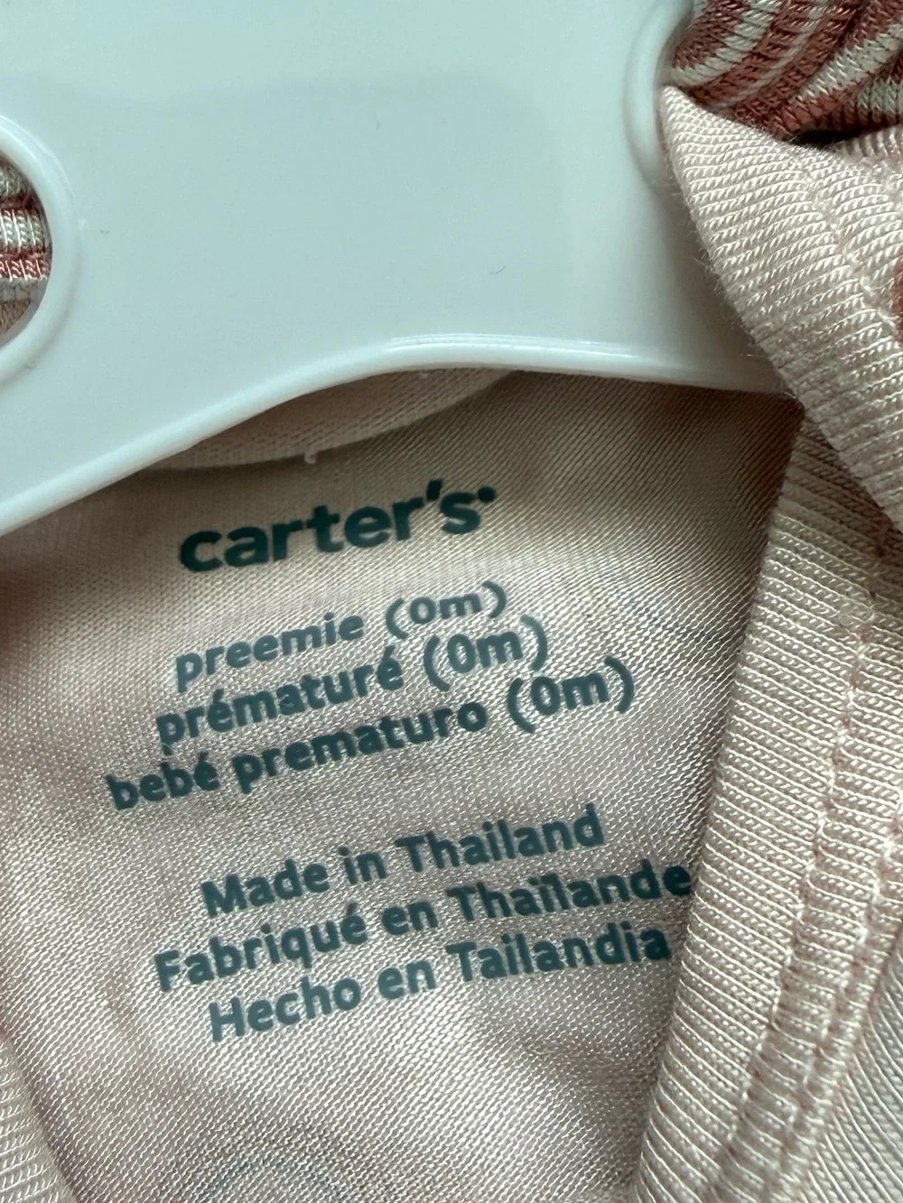 Carters|Baby girl Blush Muted Pink Ditsy Rainbow & striped neural sleep pajamas•